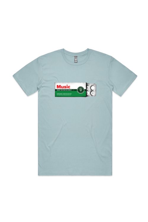 Music Makes the Pain go Away Blue Tshirt by Thundamentals